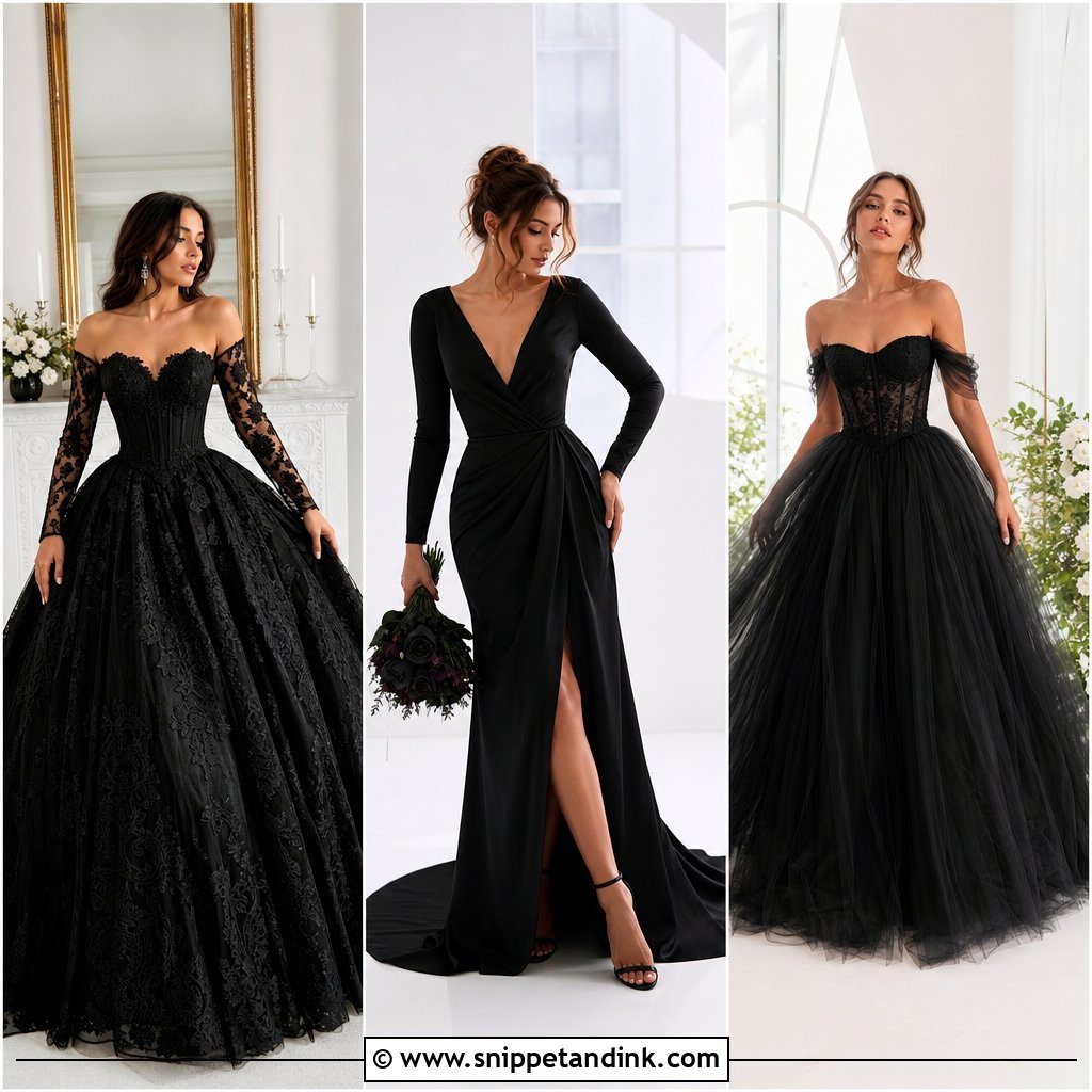 20 Black Bride Dress Ideas for a Bold, Elegant Wedding