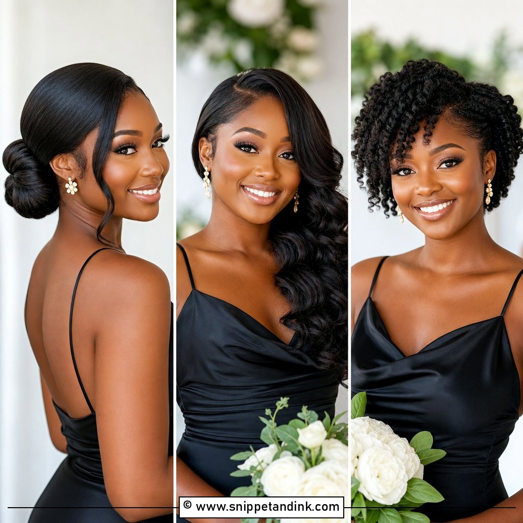 20 Black Bridesmaid Hairstyles for Elegant Wedding Looks