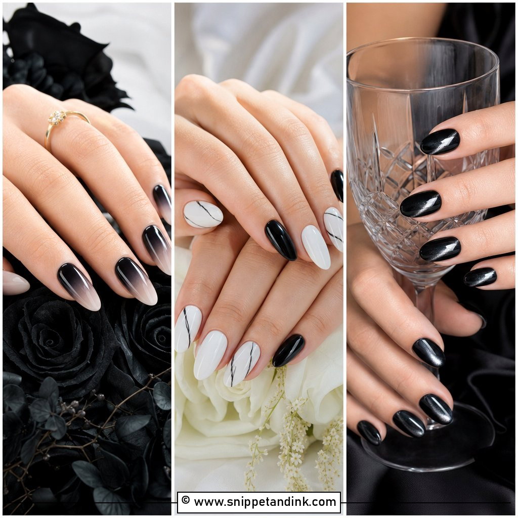 20 Black Bridesmaid Wedding Nails for Chic Party Style
