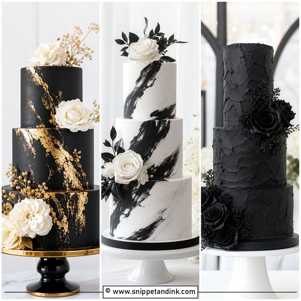 20 Black Colour Cake Design Ideas for Wedding Bold Luxury
