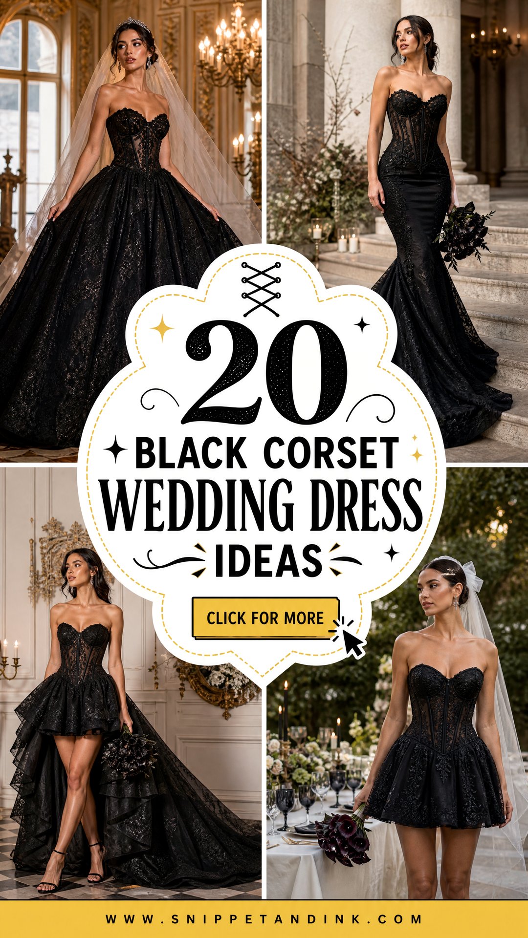 20 Black Corset Wedding Dress Ideas for a Sculpted Look - 20 Black Corset Wedding Dress Ideas for a Sculpted Look