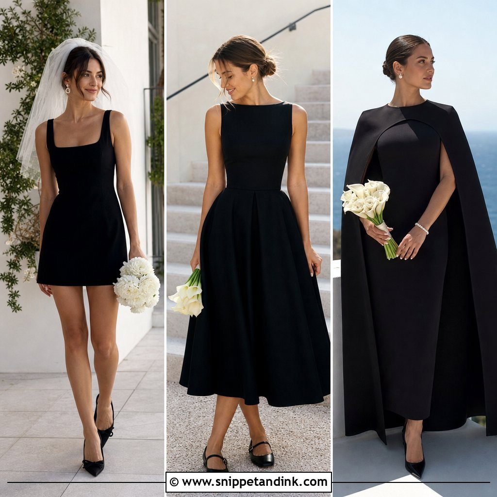 20 Black Elopement Dress Ideas: Dramatic Looks for Intimate Vows