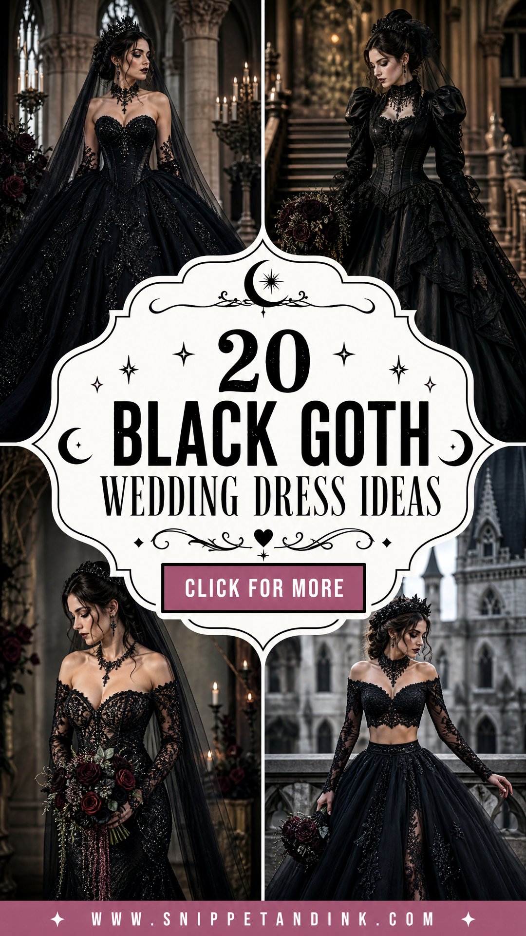 20 Black Goth Wedding Dress Ideas for Darkly Romantic Brides - 20 Black Goth Wedding Dress Ideas for Darkly Romantic Brides