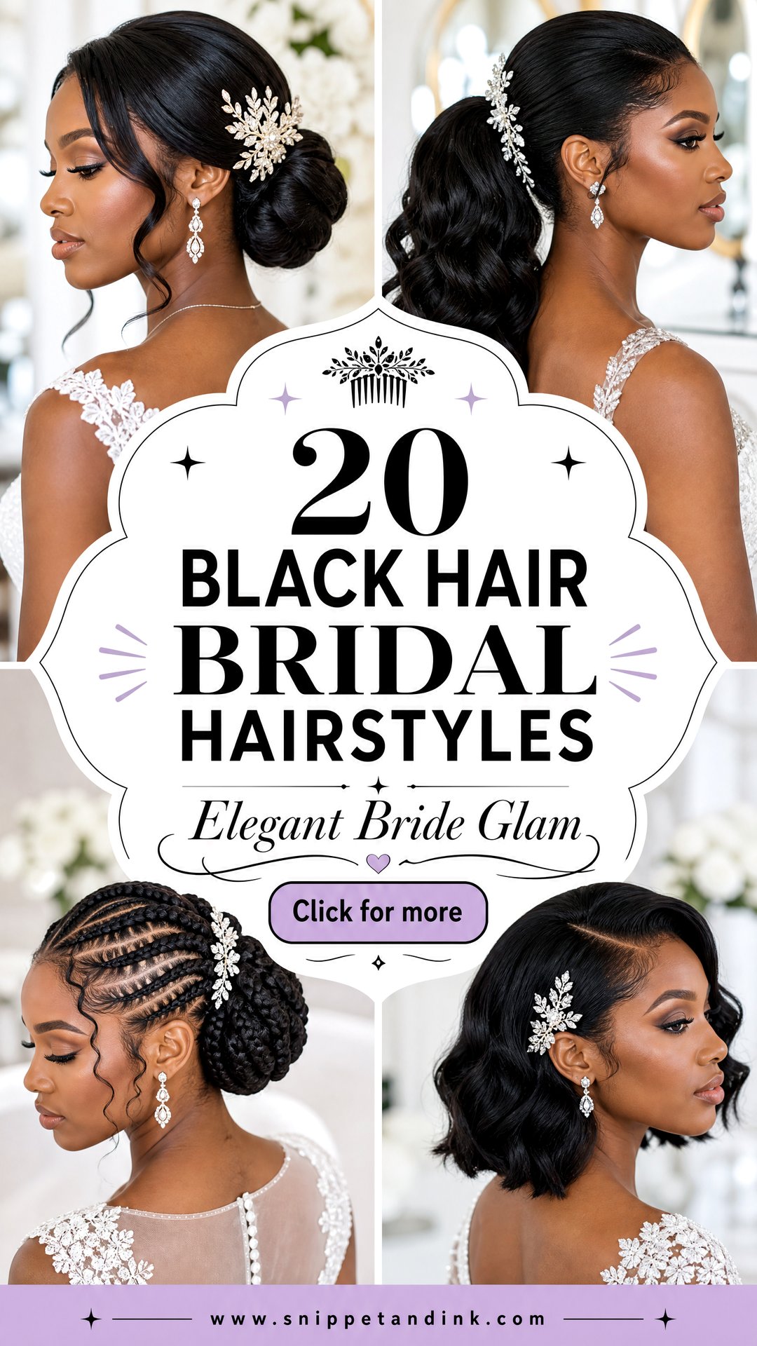 20 Black Hair Bridal Hairstyles for Elegant Bride Glam - 20 Black Hair Bridal Hairstyles for Elegant Bride Glam
