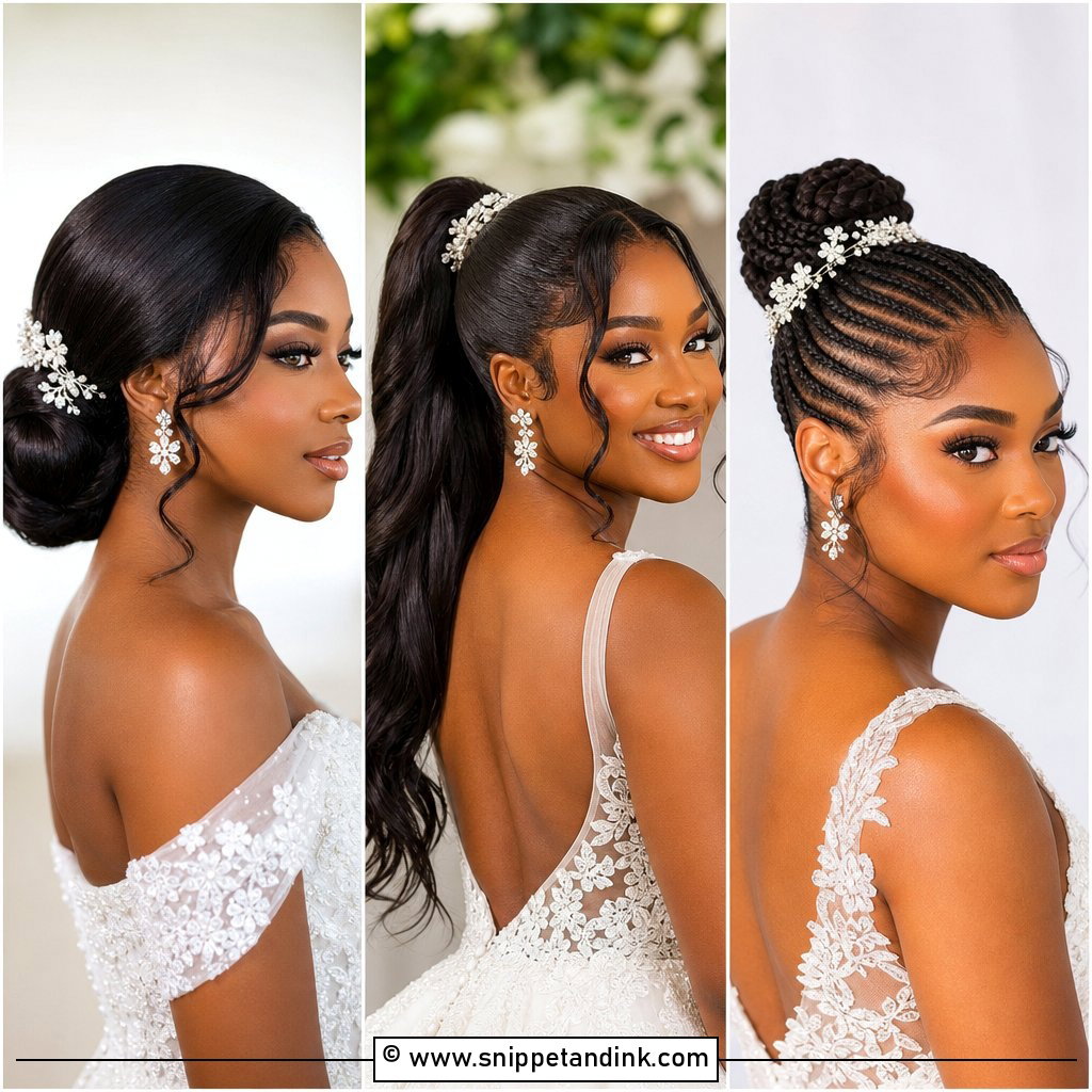 20 Black Hair Bridal Hairstyles for Elegant Bride Glam