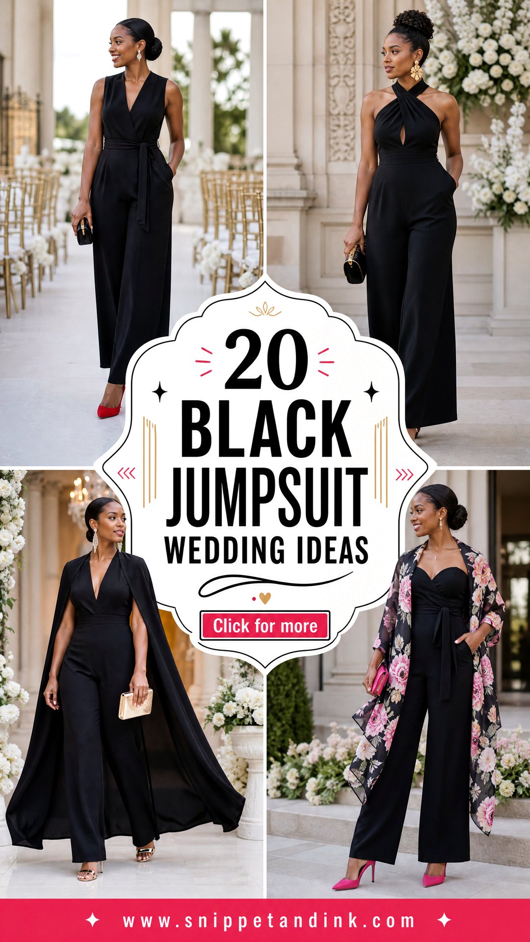 20 Black Jumpsuit Wedding Ideas for Sleek Modern Brides - 20 Black Jumpsuit Wedding Ideas for Sleek Modern Brides