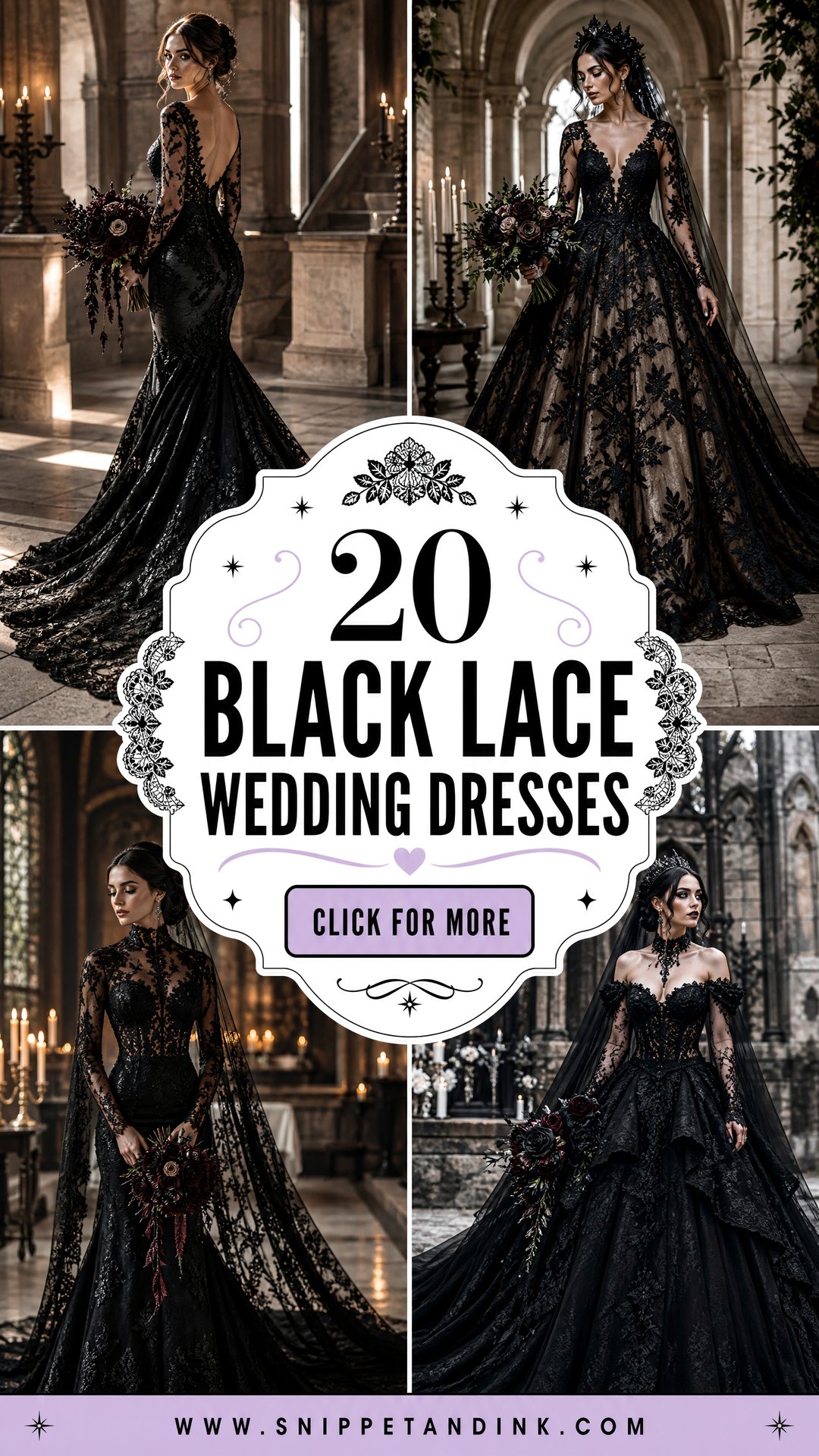 20 Black Lace Wedding Dresses for Timeless Gothic Romance - 20 Black Lace Wedding Dresses for Timeless Gothic Romance