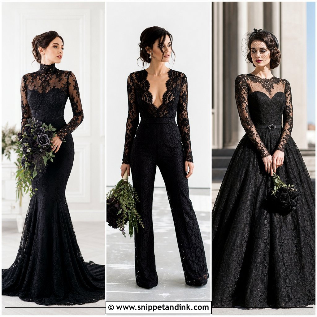 20 Black Lace Wedding Ideas for a Dramatic Modern Look