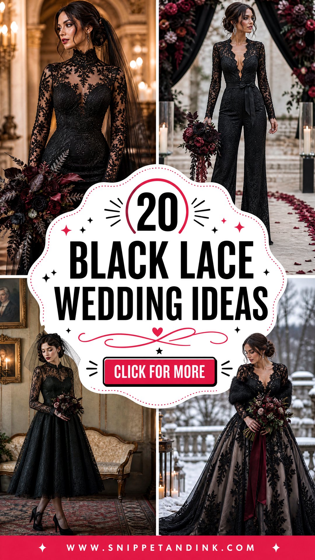20 Black Lace Wedding Ideas for a Dramatic Modern Look - 20 Black Lace Wedding Ideas for a Dramatic Modern Look