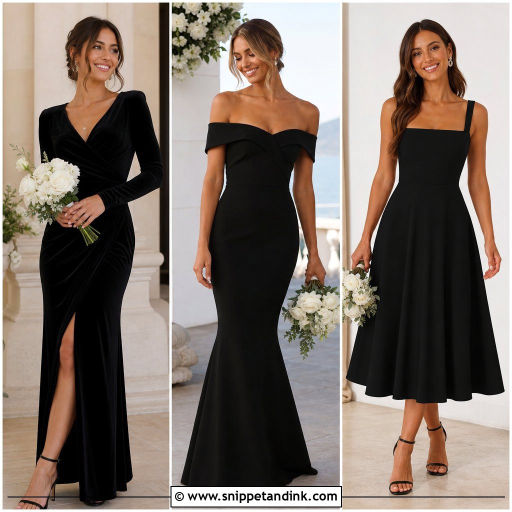 20 Black Maid of Honor Dress Ideas for Elegant Bridal Parties