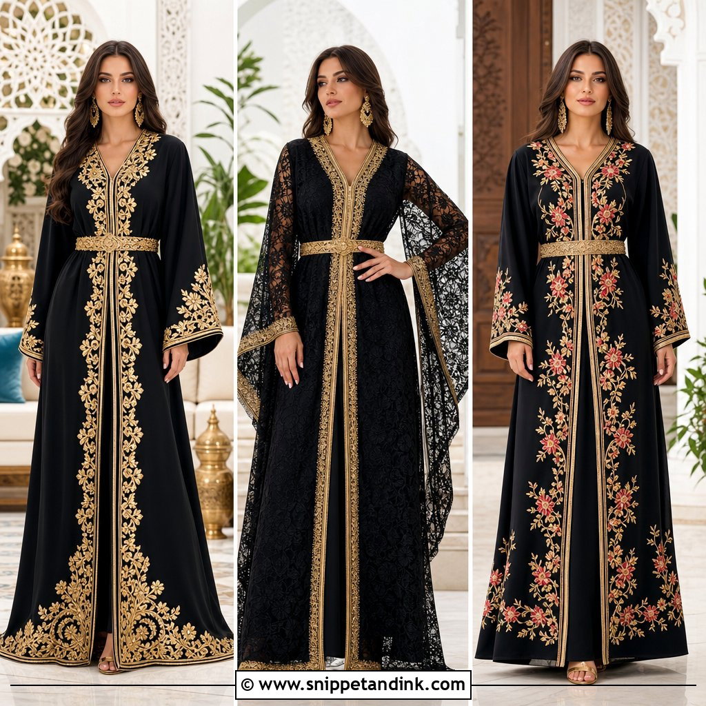 20 Black Moroccan Caftan Ideas for Stunning Bridal Style