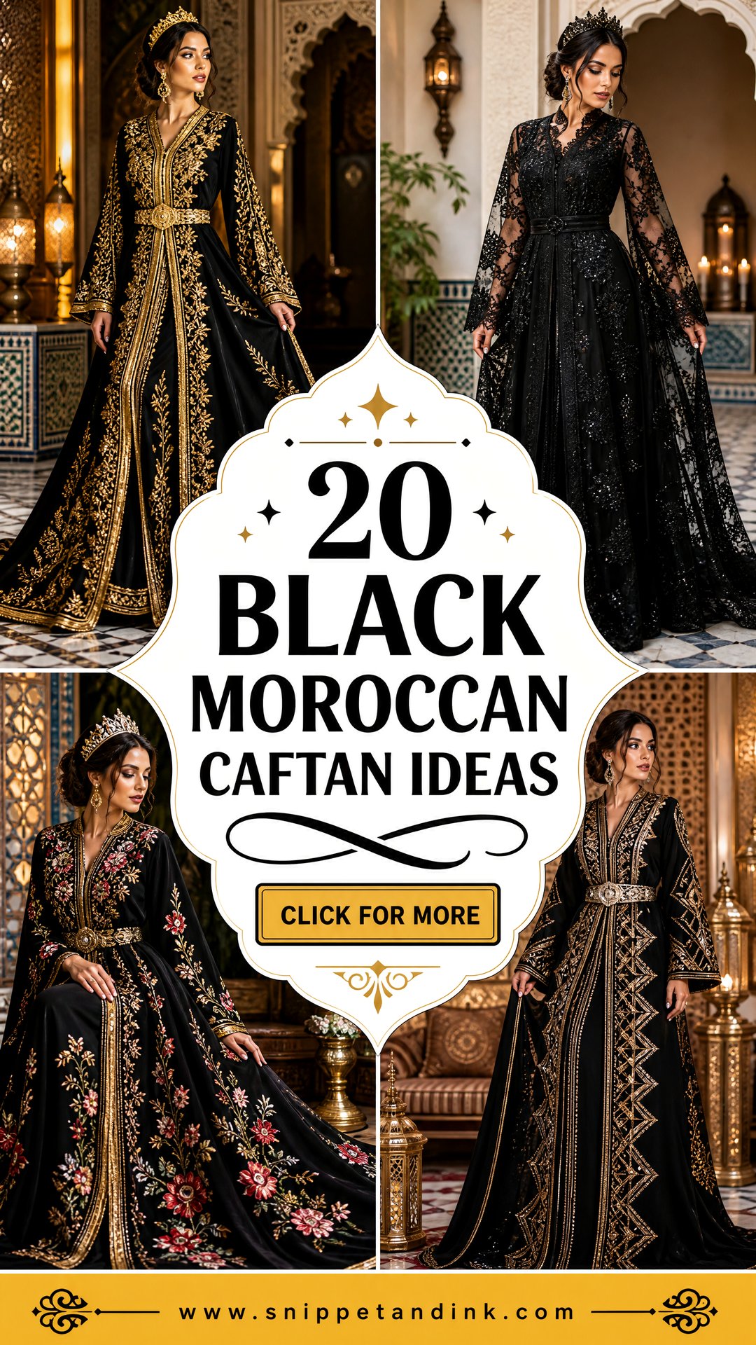 20 Black Moroccan Caftan Ideas for Stunning Bridal Style - 20 Black Moroccan Caftan Ideas for Stunning Bridal Style