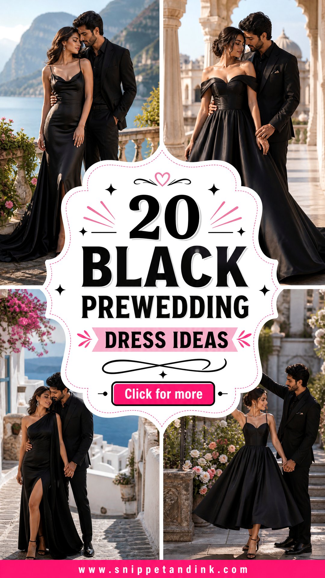 20 Black Prewedding Dress Ideas for a Striking Photo Shoot - 20 Black Prewedding Dress Ideas for a Striking Photo Shoot