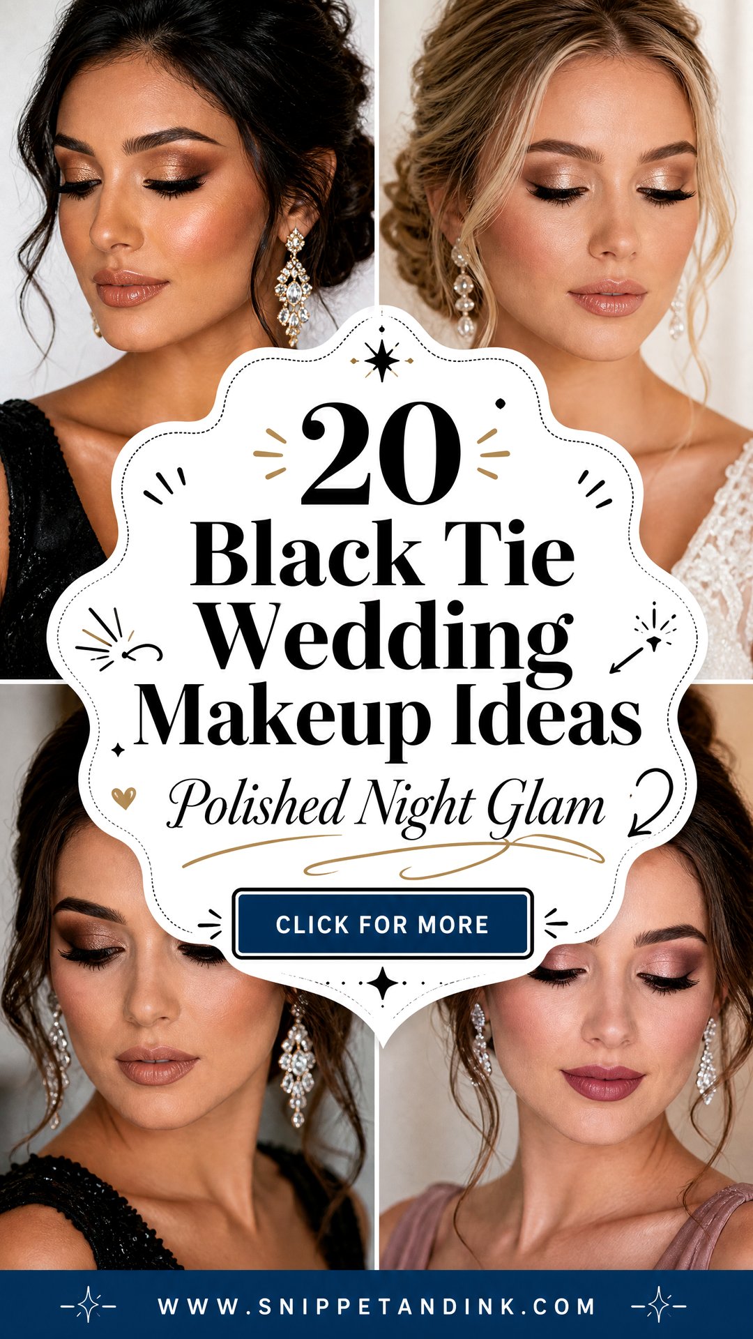 20 Black Tie Wedding Makeup Ideas for a Polished Night Look - 20 Black Tie Wedding Makeup Ideas for a Polished Night Look