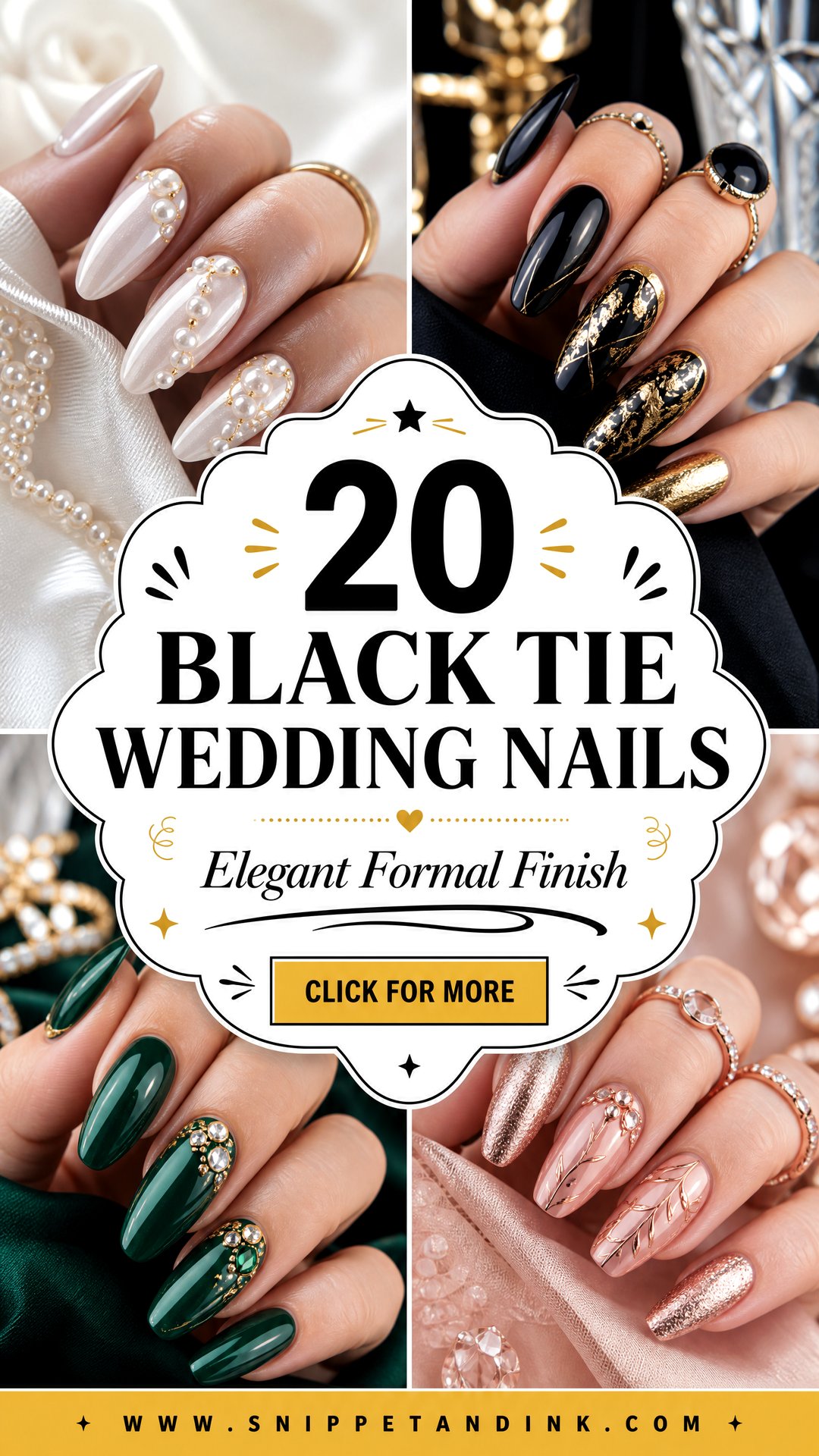 20 Black Tie Wedding Nails for an Elegant Formal Finish - 20 Black Tie Wedding Nails for an Elegant Formal Finish