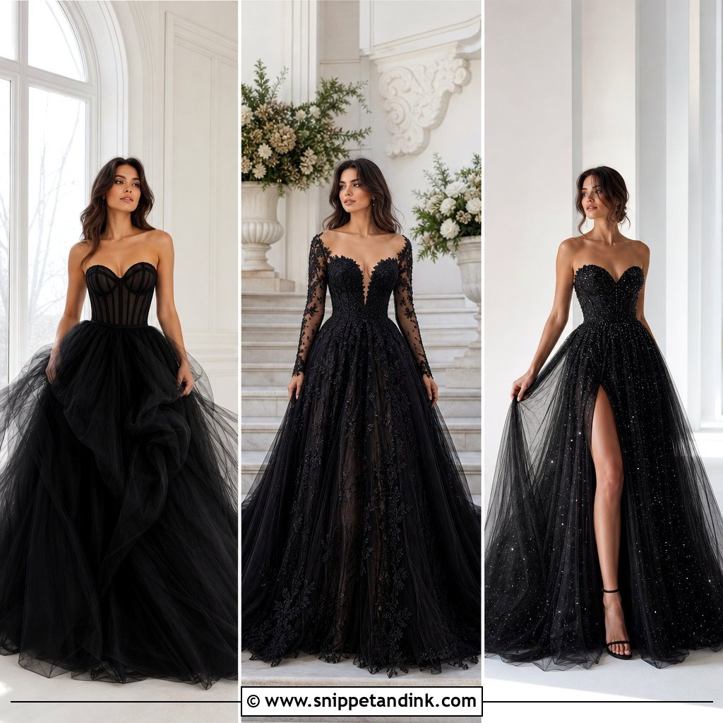 20 Black Tulle Wedding Dress Ideas for a Dreamy Gothic Look