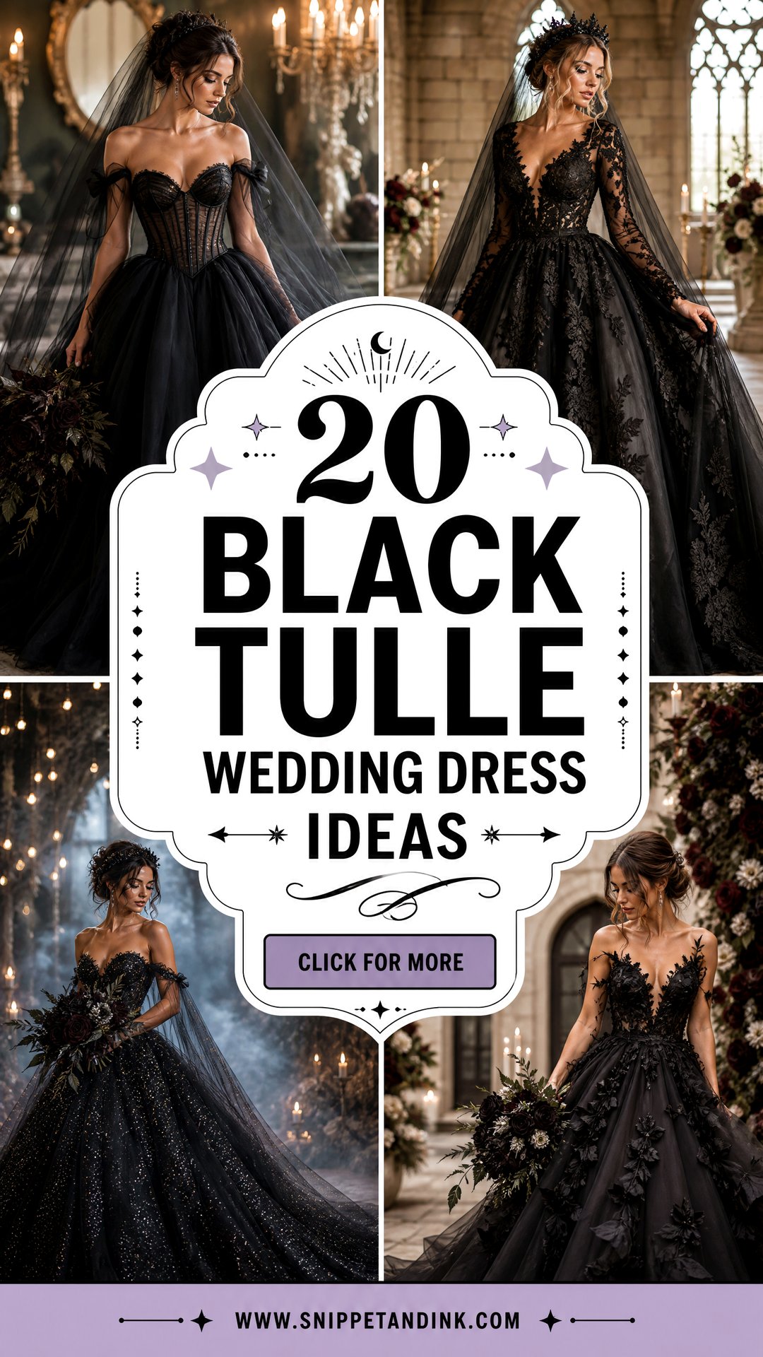 20 Black Tulle Wedding Dress Ideas for a Dreamy Gothic Look - 20 Black Tulle Wedding Dress Ideas for a Dreamy Gothic Look