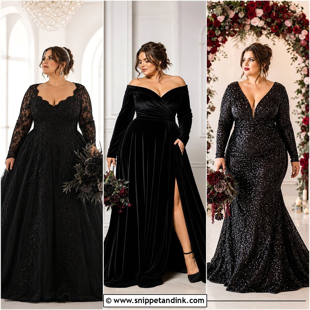 20 Black Wedding Dress Plus Size Ideas for Radiant Curvy Brides