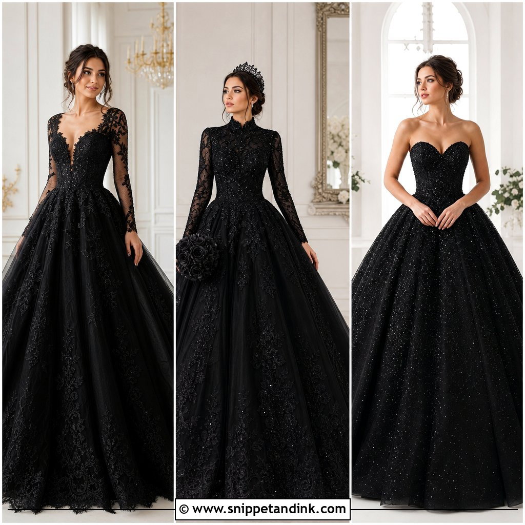 20 Black Wedding Dress Princess Ideas for a Regal Fairytale Look