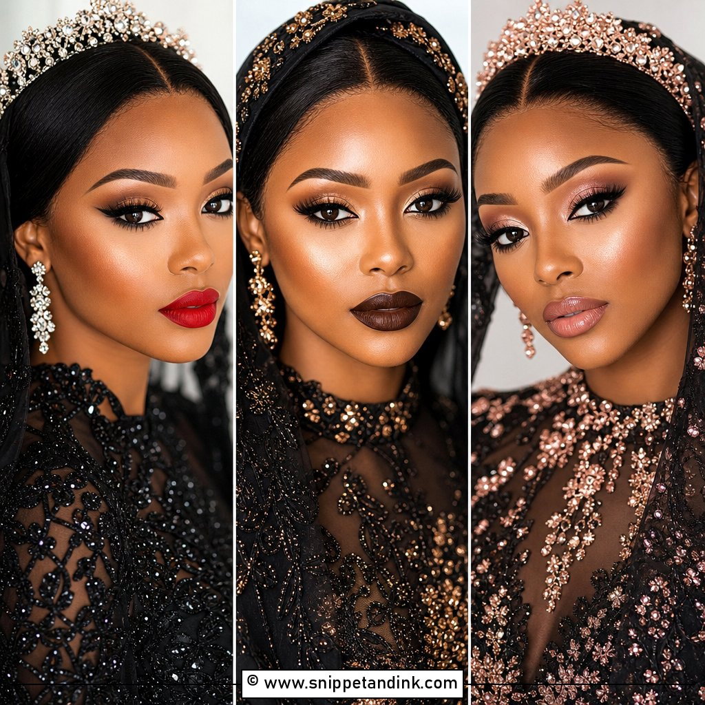 20 Black Wedding Makeup Ideas for a Radiant Bridal Glow
