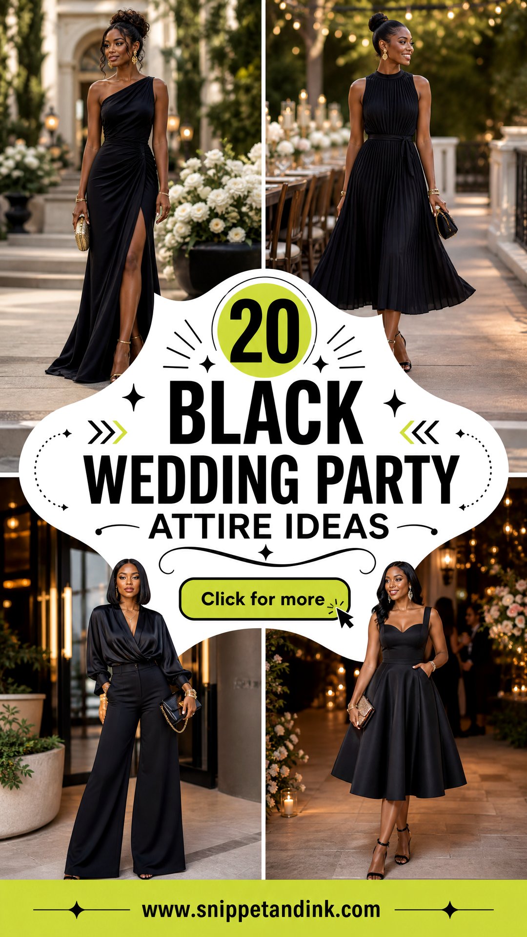 20 Black Wedding Party Attire Ideas for Chic Formal Celebrations - 20 Black Wedding Party Attire Ideas for Chic Formal Celebrations