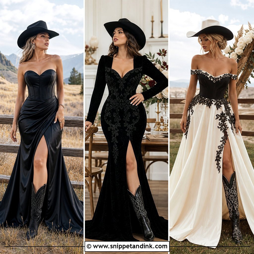 20 Black Western Wedding Dress Ideas for Bold Modern Brides