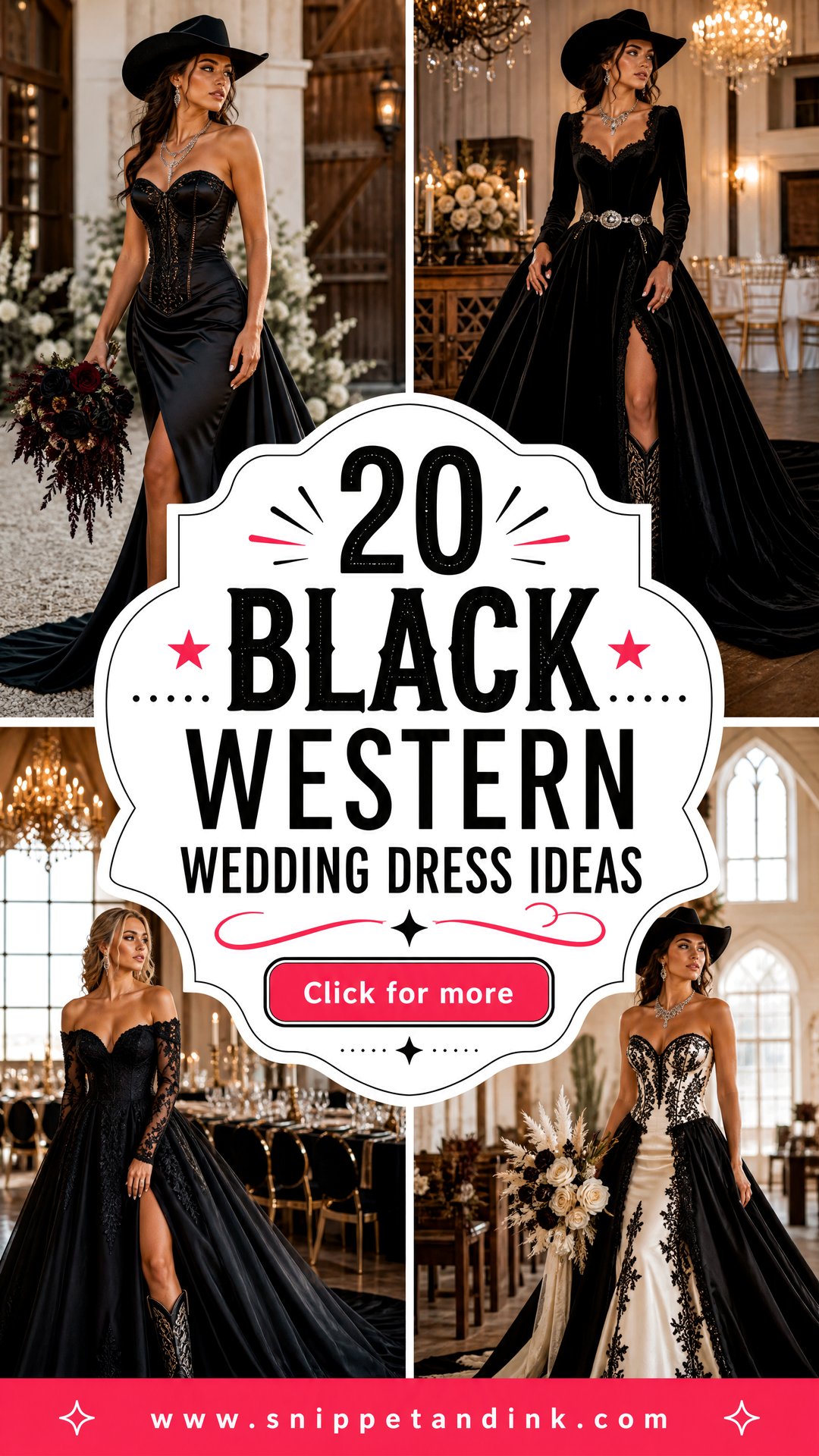 20 Black Western Wedding Dress Ideas for Bold Modern Brides - 20 Black Western Wedding Dress Ideas for Bold Modern Brides