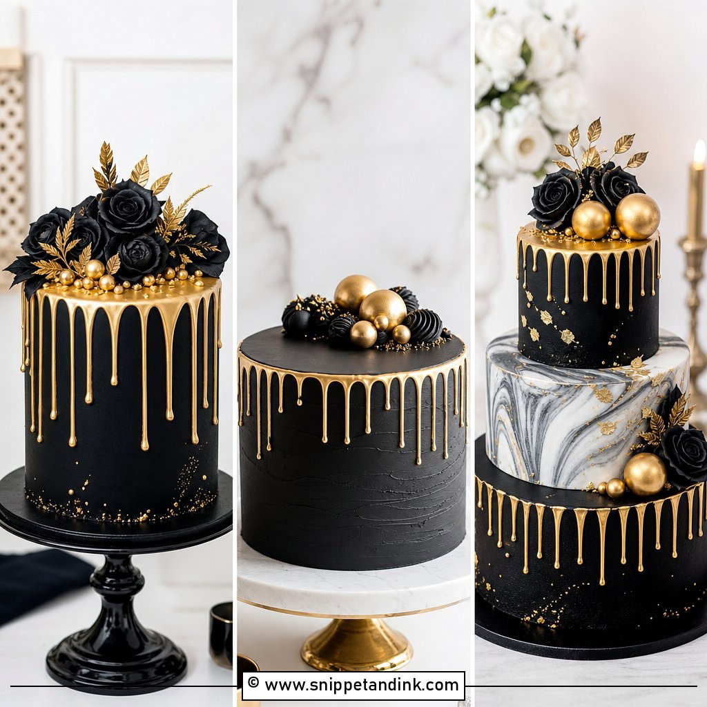 20 Black and Gold Drip Cake Ideas for Wedding for Luxe Receptions