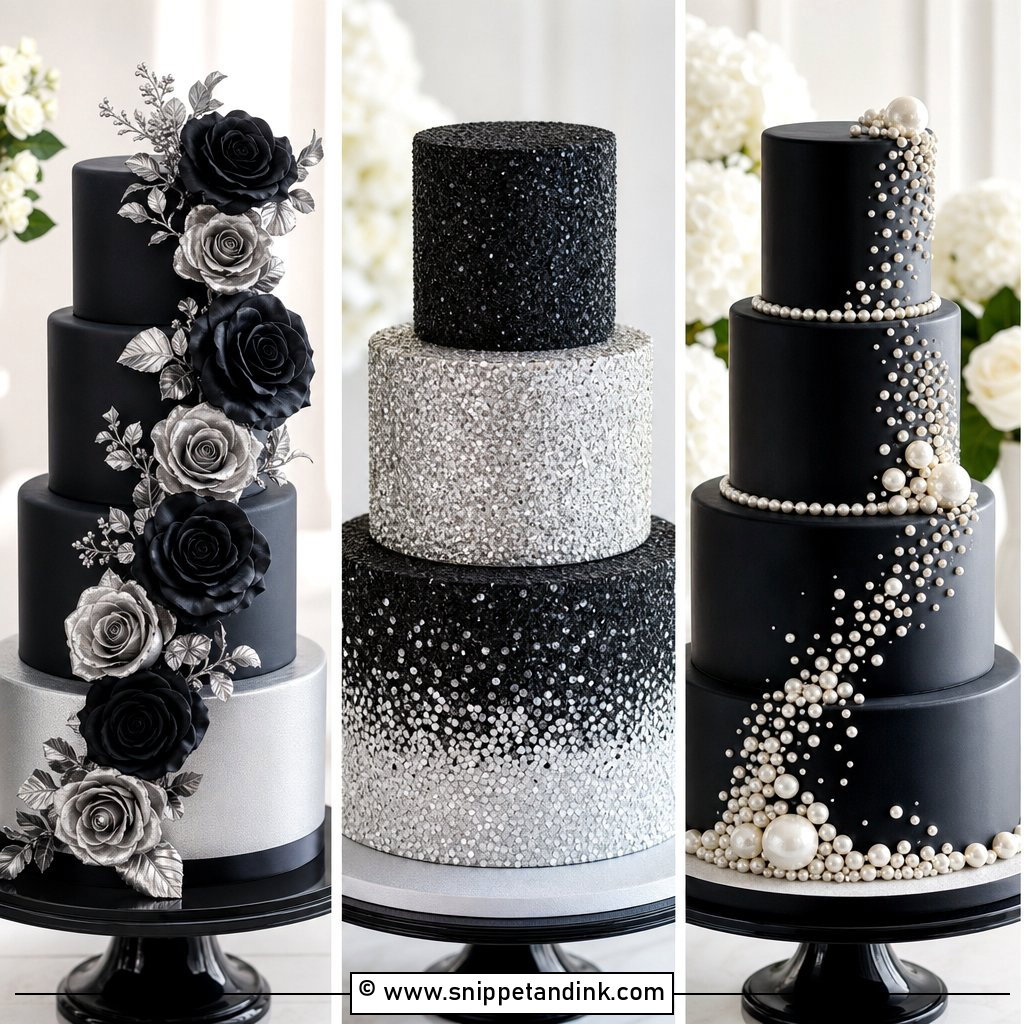 20 Black and Silver Cake Ideas for Wedding Bold Looks