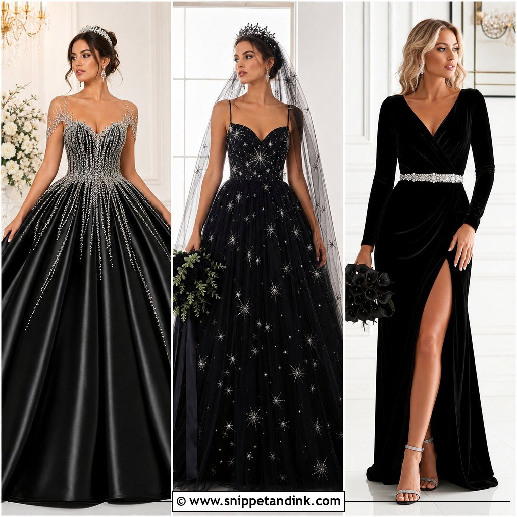 20 Black and Silver Wedding Dress Ideas With Luxe Glamour