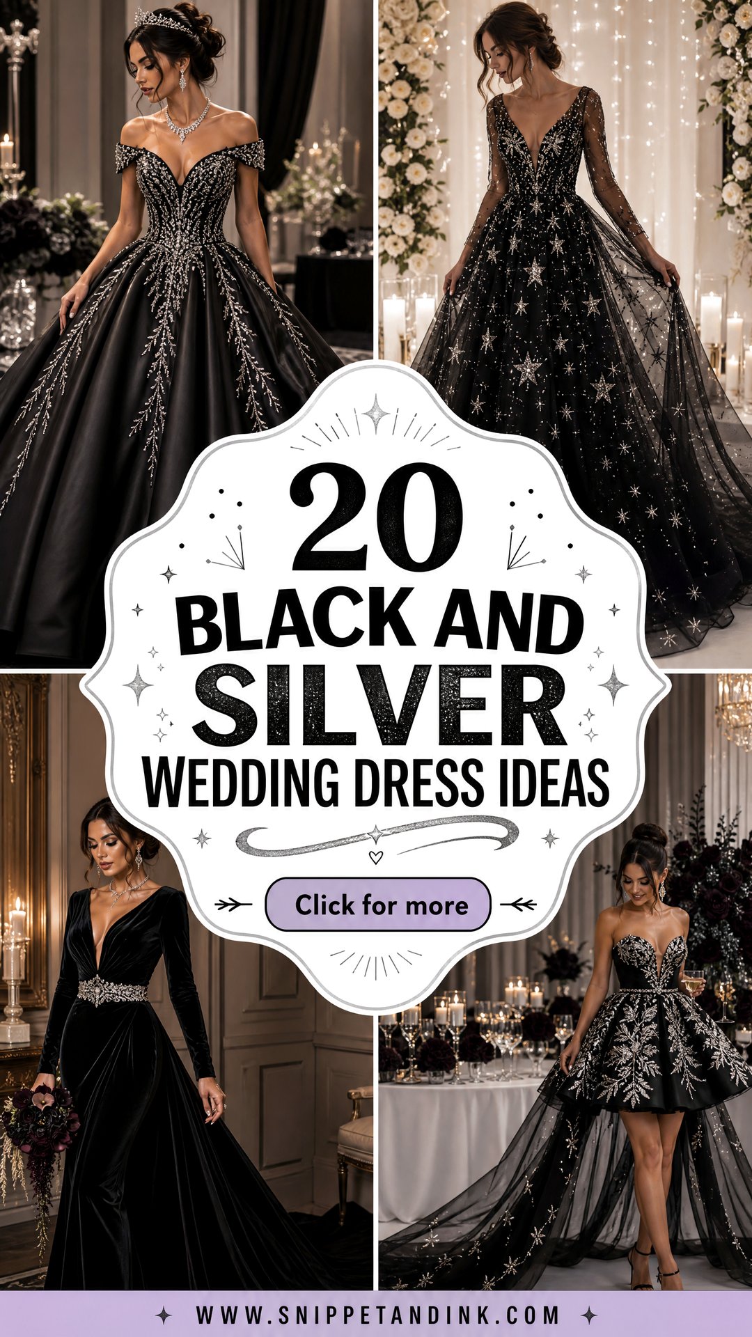 20 Black and Silver Wedding Dress Ideas With Luxe Glamour - 20 Black and Silver Wedding Dress Ideas With Luxe Glamour