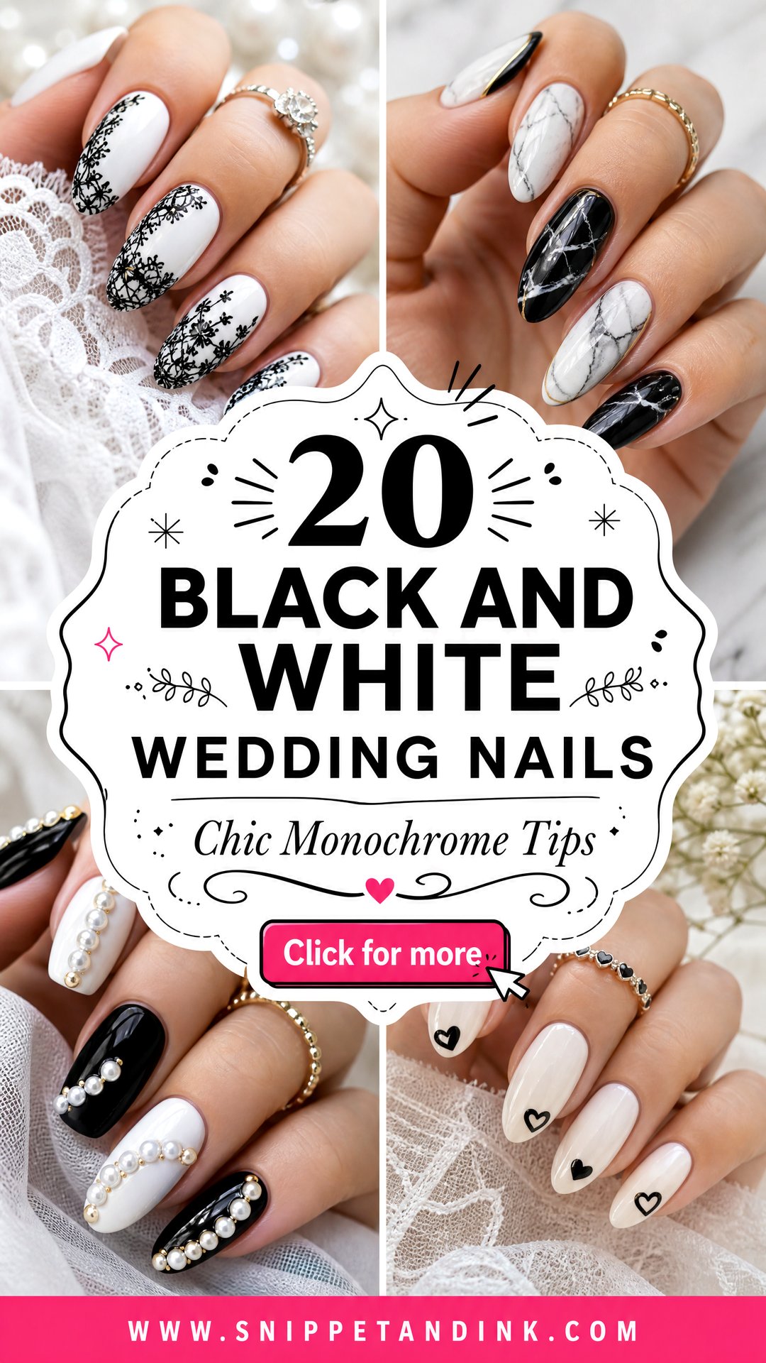 20 Black and White Wedding Nails for Chic Monochrome Brides - 20 Black and White Wedding Nails for Chic Monochrome Brides