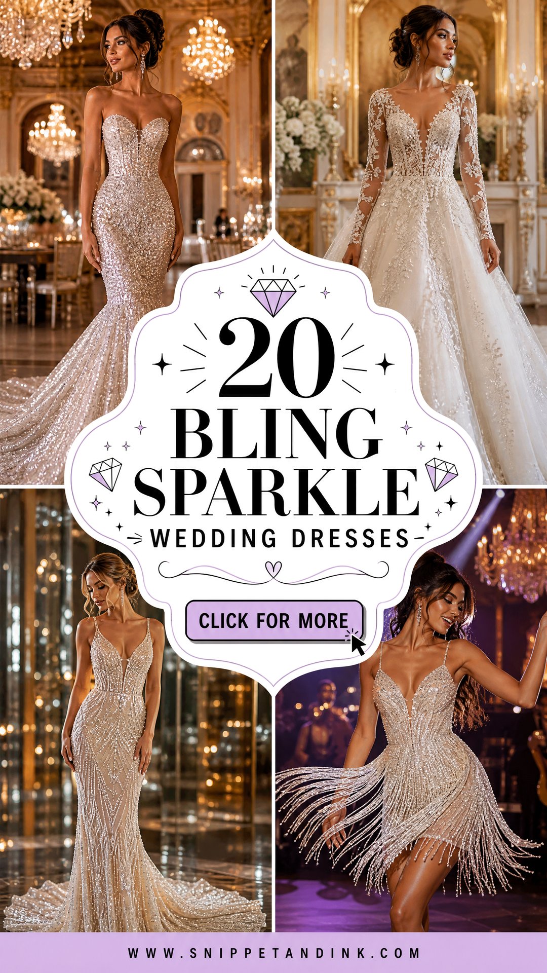 20 Bling Sparkle Wedding Dresses for a Dazzling Bridal Look - 20 Bling Sparkle Wedding Dresses for a Dazzling Bridal Look