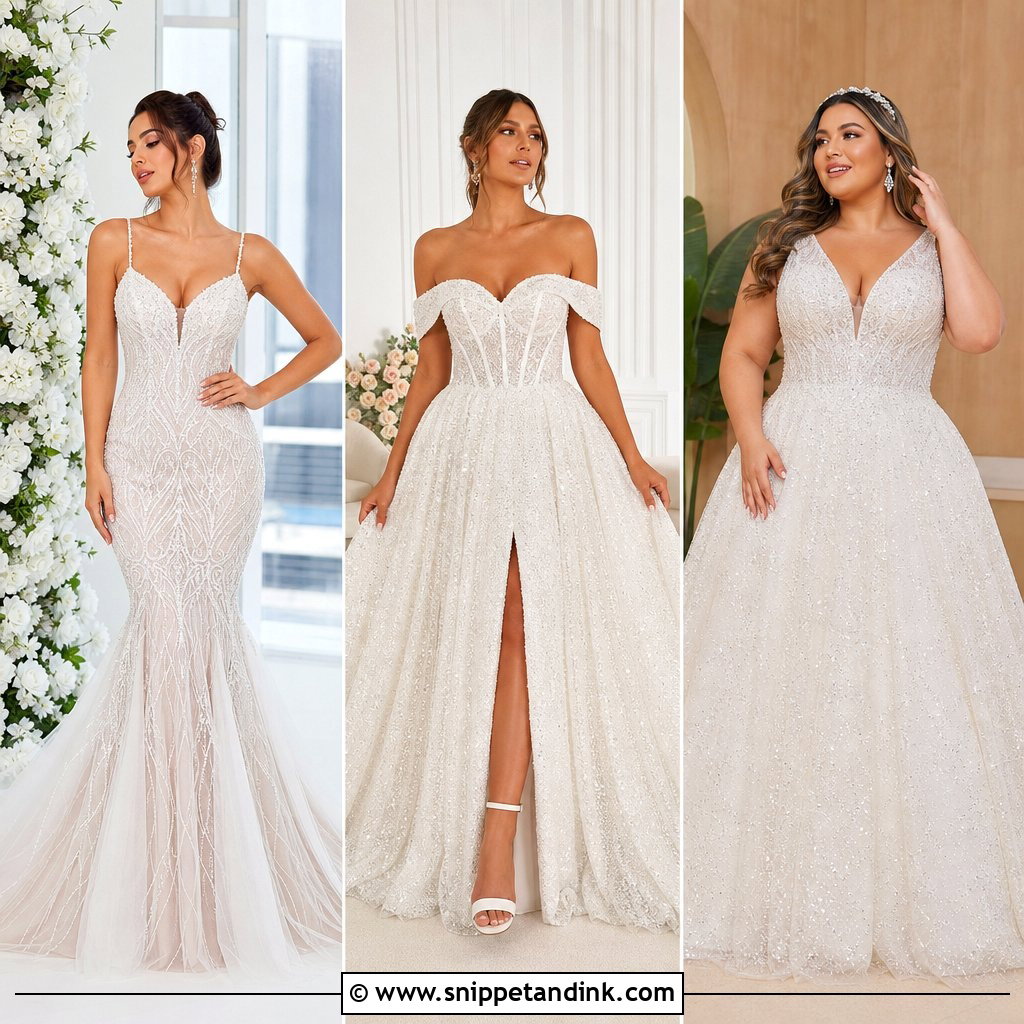 20 Bling Wedding Dresses for Brides Who Love Luxe Glamour