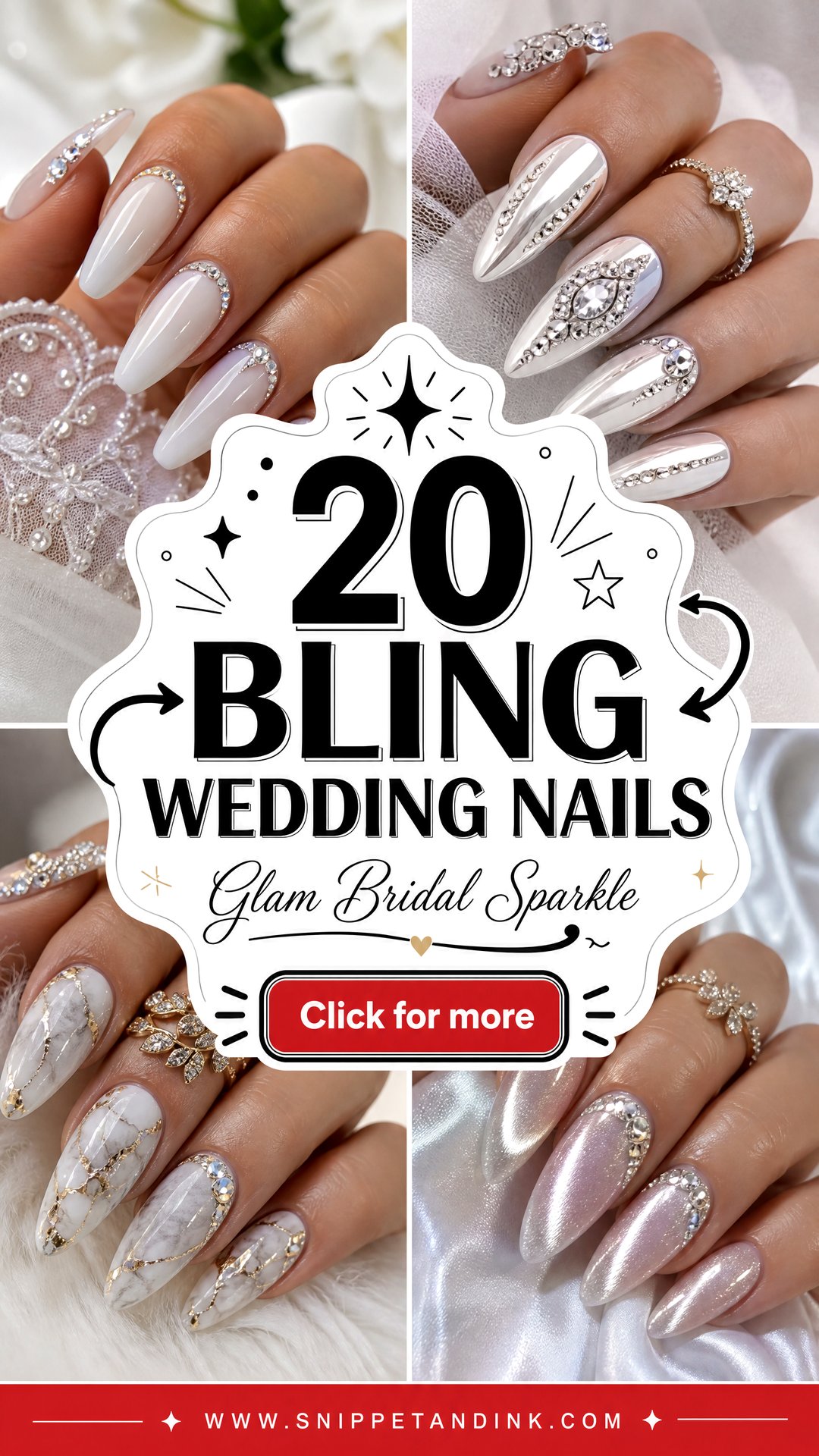 20 Bling Wedding Nails for Glamorous Bridal Sparkle - 20 Bling Wedding Nails for Glamorous Bridal Sparkle