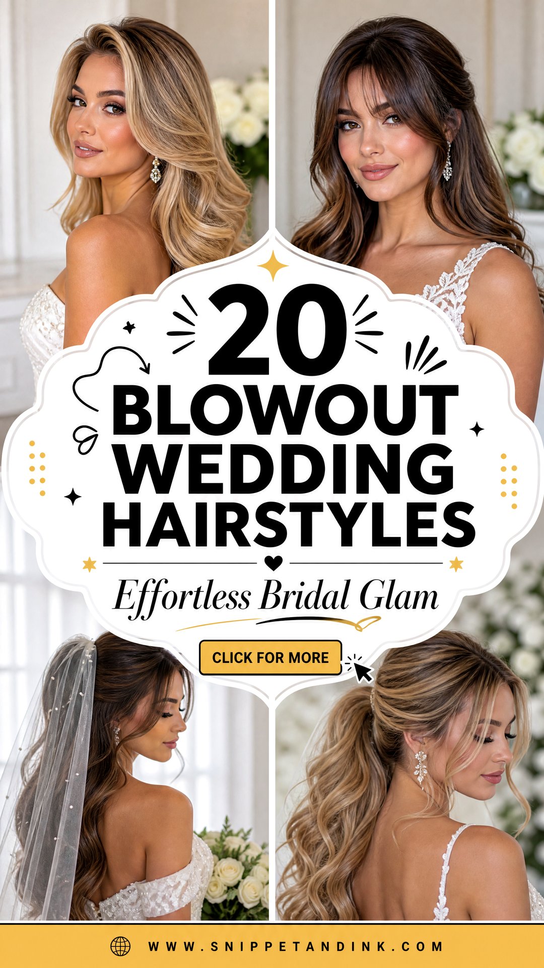 20 Blowout Wedding Hairstyles for Effortless Bridal Glam - 20 Blowout Wedding Hairstyles for Effortless Bridal Glam