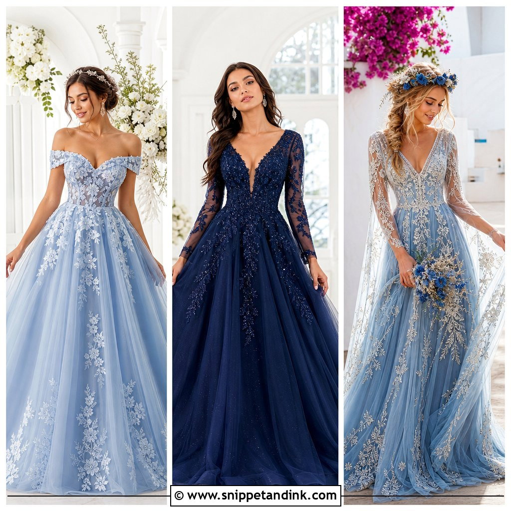 20 Blue Bridal Gown Ideas for a Dreamy, Modern Bridal Look