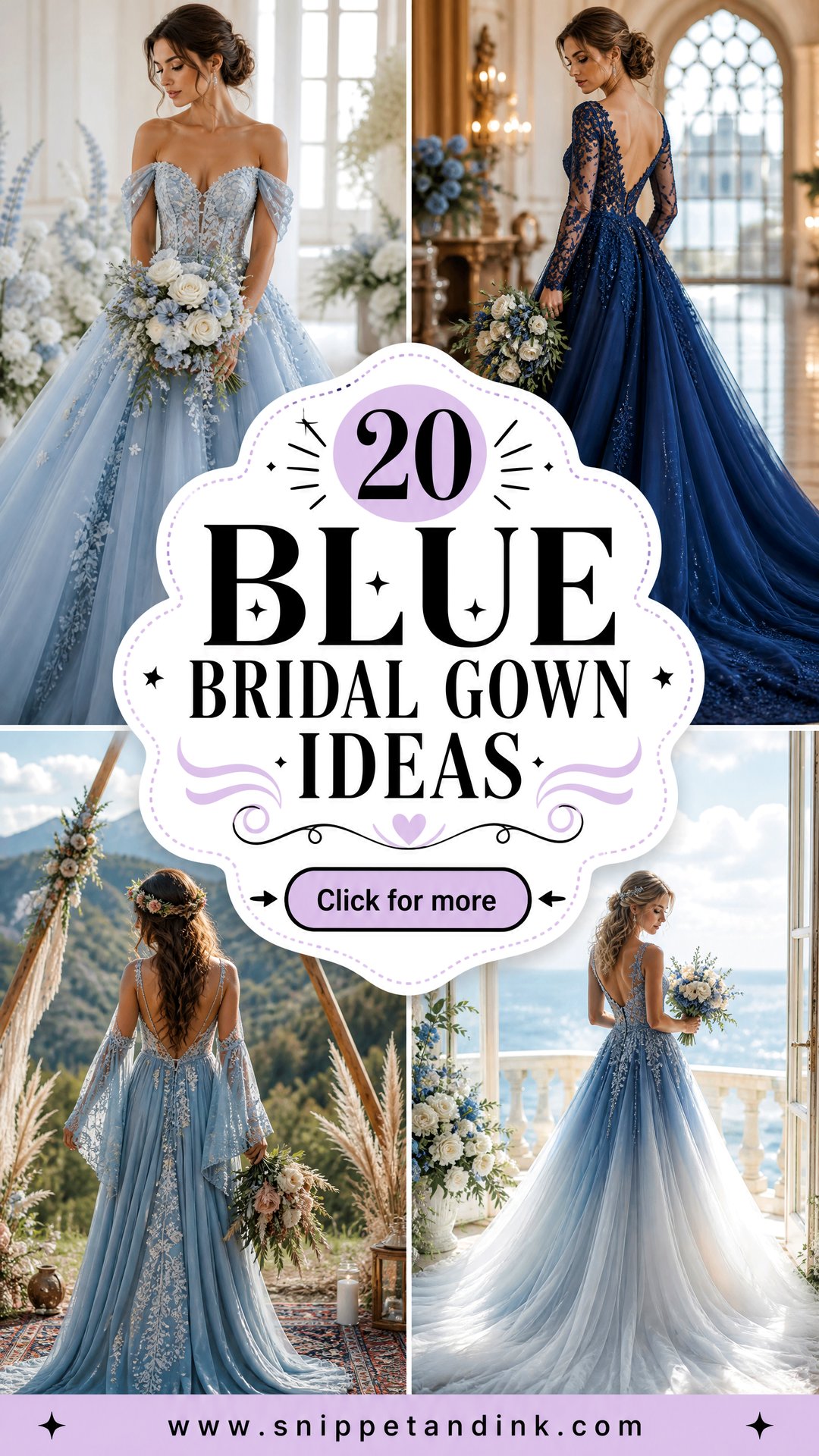 20 Blue Bridal Gown Ideas for a Dreamy Modern Bridal Look - 20 Blue Bridal Gown Ideas for a Dreamy, Modern Bridal Look