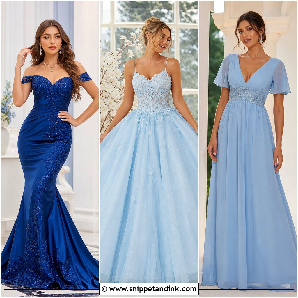 20 Blue Gown Ideas: Elegant Looks for Formal Wedding Guests
