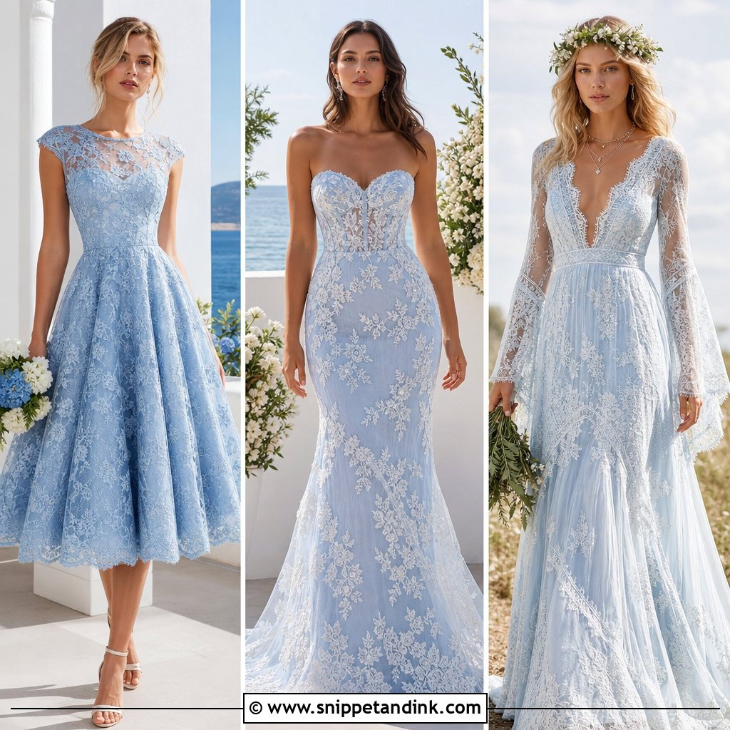 20 Blue Lace Wedding Dress Ideas for Romantic Modern Brides