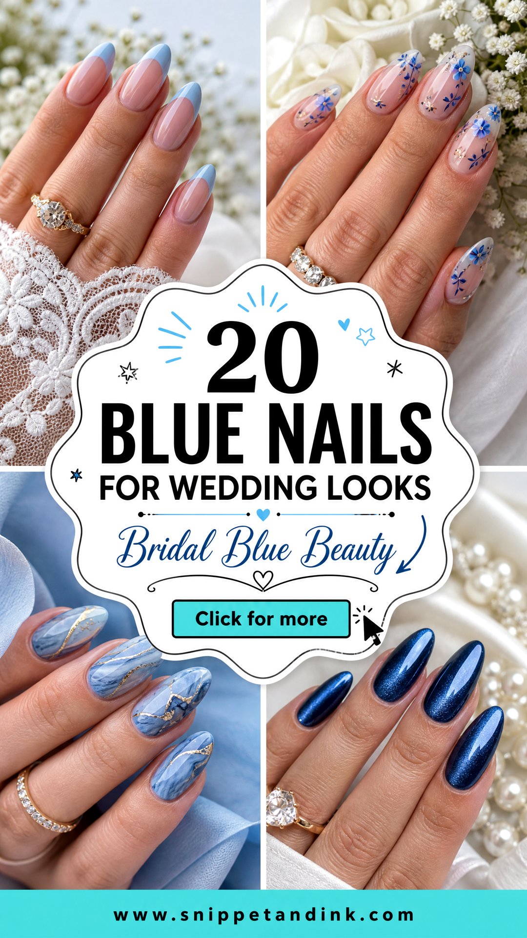 20 Blue Nails for Wedding Looks Brides Will Love - 20 Blue Nails for Wedding Looks Brides Will Love