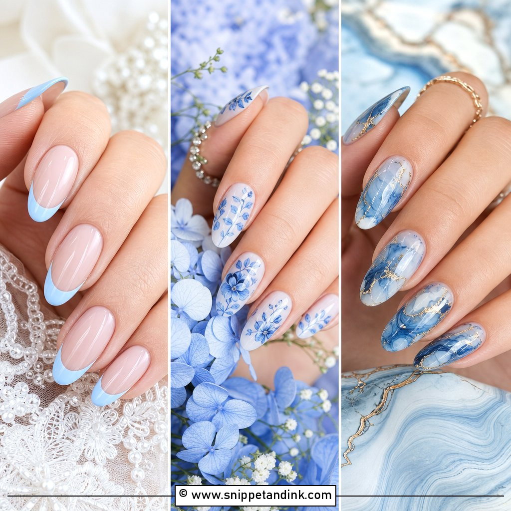 20 Blue Nails for Wedding Looks Brides Will Love
