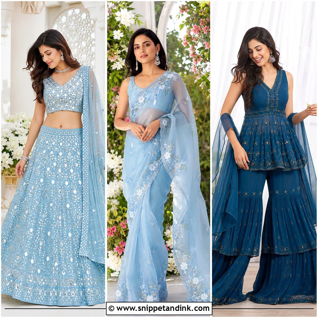 20 Blue Sangeet Outfit Ideas for a Showstopping Celebration