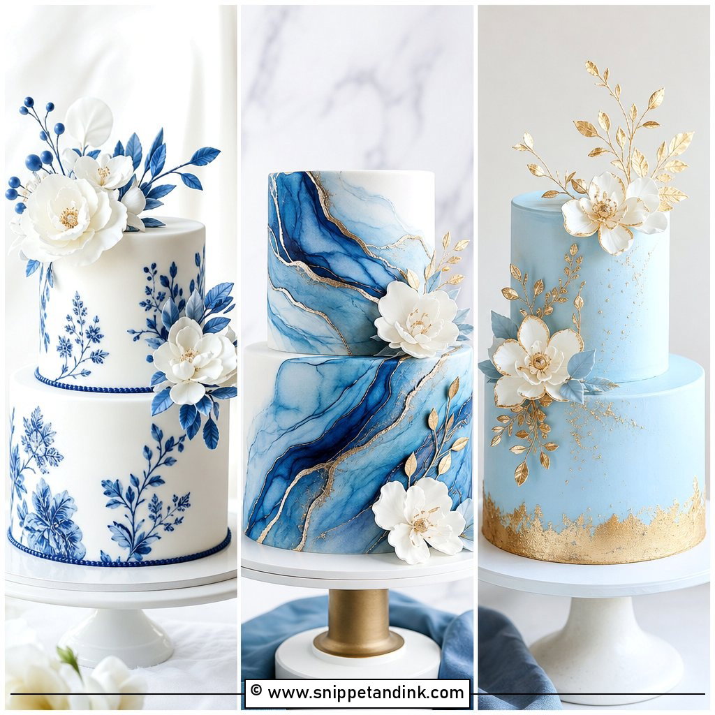 20 Blue Two Tier Cake Ideas for Wedding Charm