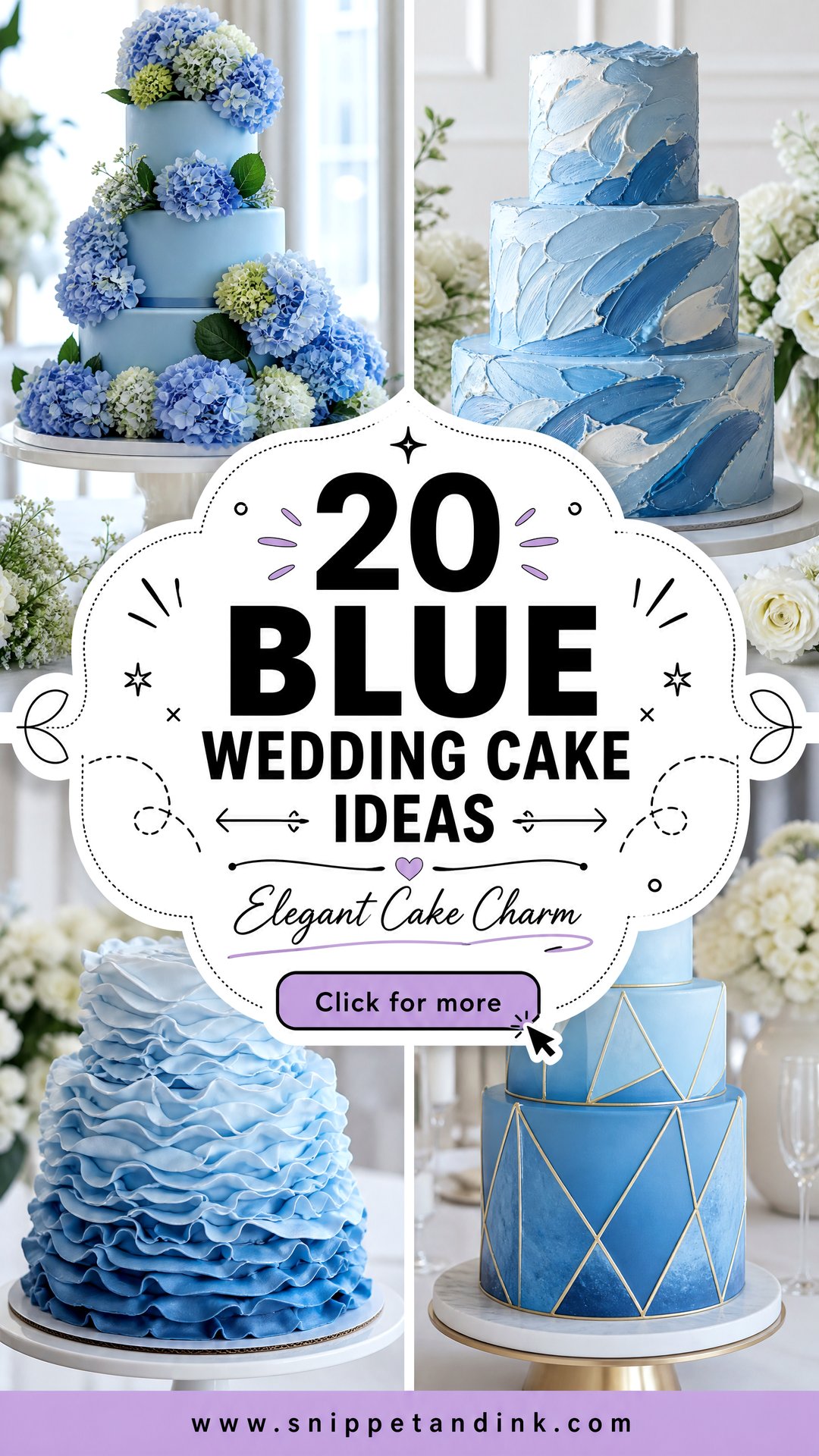 20 Blue Wedding Cake Ideas for Elegant Reception Style - 20 Blue Wedding Cake Ideas for Elegant Reception Style