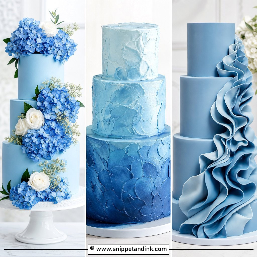 20 Blue Wedding Cake Ideas for Elegant Reception Style