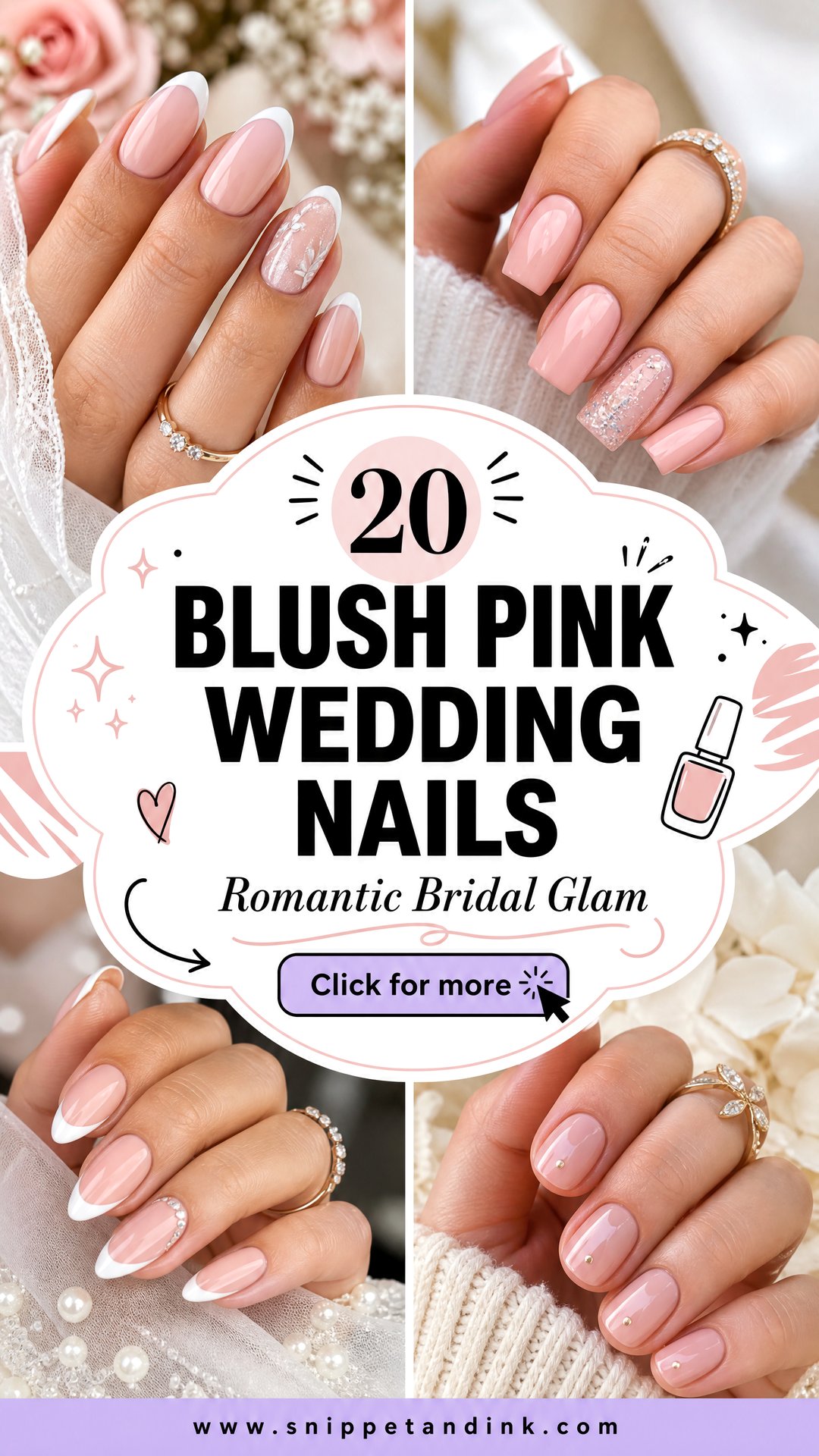 20 Blush Pink Wedding Nails for Romantic Bridal Glam - 20 Blush Pink Wedding Nails for Romantic Bridal Glam