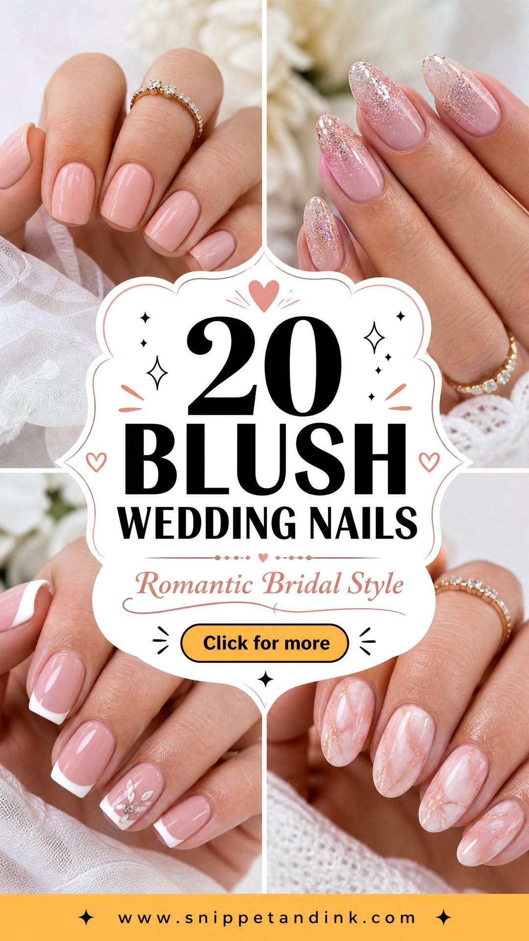 20 Blush Wedding Nails for Romantic Bridal Style Ideas - 20 Blush Wedding Nails for Romantic Bridal Style Ideas