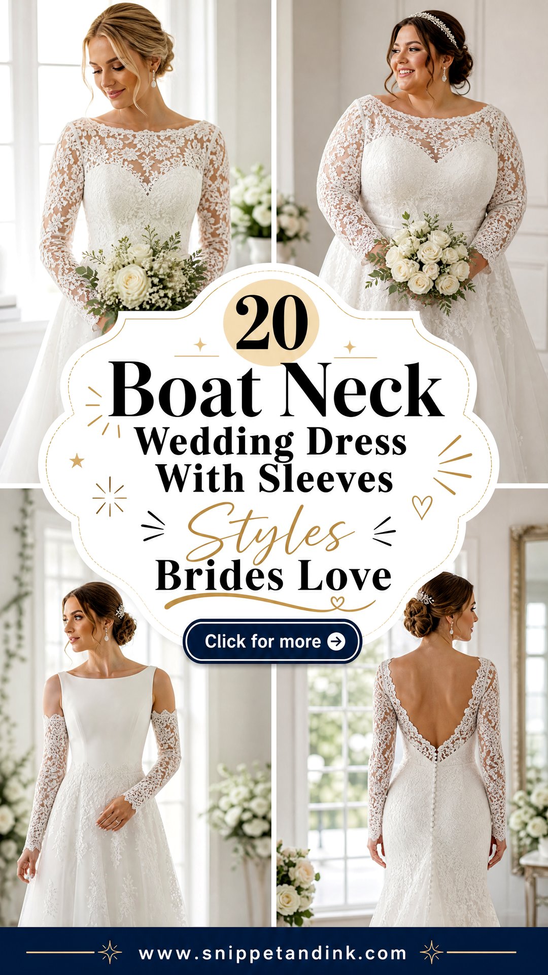 20 Boat Neck Wedding Dress With Sleeves Styles Brides Love - 20 Boat Neck Wedding Dress With Sleeves Styles Brides Love