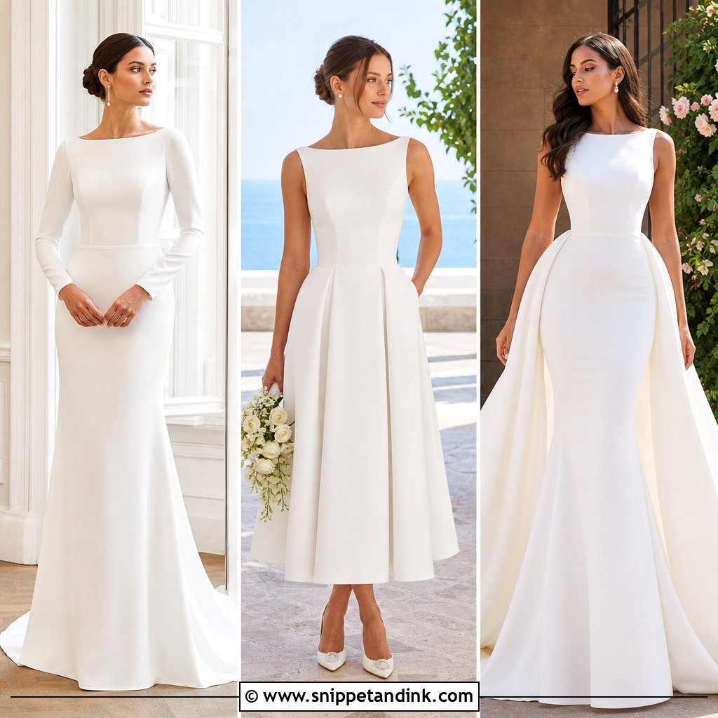 20 Boat Neck Wedding Dresses for Timeless Bridal Elegance
